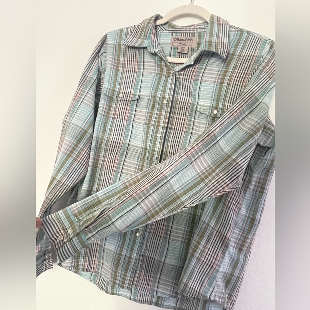 Wrancher Wrangler Pearl Snap Classic Western Button Plaid Shirt Size 2XL Rodeo - Picture 6 of 10